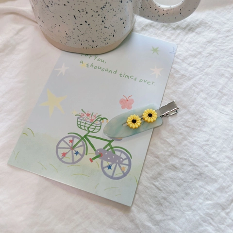 Korean Style Daisy Flower Hair Clip Acetate Metal Duckbill Clip Fresh Sweet Floral Hair Accessory For Women Girls Hairpin