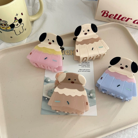 Dolce Molletta per Capelli a Forma di Cane Cupcake in Acetato 3D Animale Accessori per Capelli per Donna Ragazza