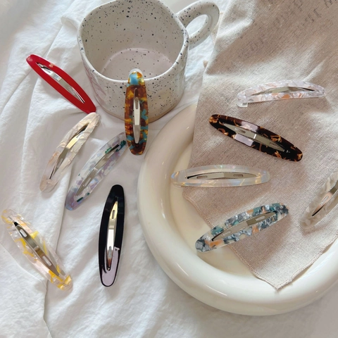 Französischer Vintage Acetat Ovaler Haarclip Für Damen Eleganter Marmormuster Haarspange Nischendesign Frühlingsseitenclip Haarschmuck