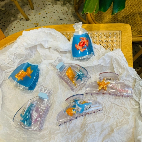 Creative Ocean Series Acetate Hair Claw Clips For Women Sea Star Goldfish Whale Shell Marine Theme Hair Accessories Gift