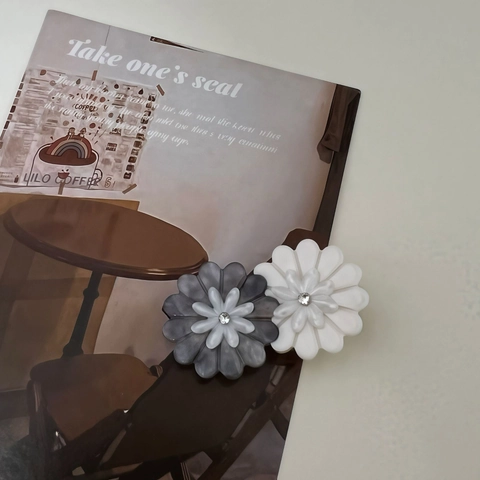 Pinza para el Pelo de Margarita Estilo Coreano Dulce Acetato de Celulosa Clip Lateral de Pico de Pato Elegante Mujer