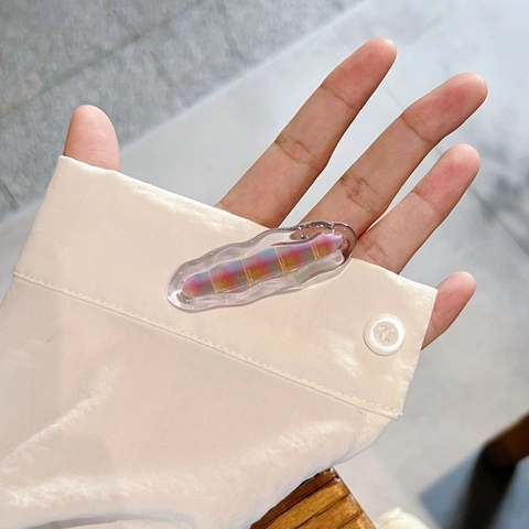 Süße Acetat Wellenförmige Karo Haarspange Für Damen Karierte Entenschnabelklemme Bunte Karo Seitenclip Täglicher Haarschmuck