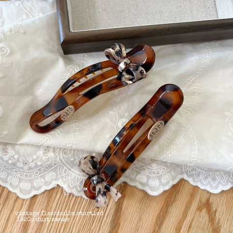 Koreaanse Stijl Acetaat Strik Haarclip Schildpadpatroon Handgemaakte Twist Clip Voor Vrouwen Elegante Haarstyling Accessoire
