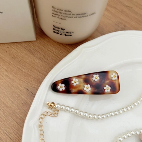 Fermagli per Capelli a Becco d'Anatra con Fiori di Strass Dolci e Freschi per Donna Forcine in Resina Acetata Eleganti Clip per Frangia Accessori per Capelli