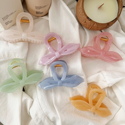 Molla per Capelli Grande Fiocco Forma di Foglia Irregolare Accessorio per Capelli in Acetato per Donna Capelli Folti Elegante Stile Francese Tenuta Forte Antiscivolo Fermaglio per Capelli