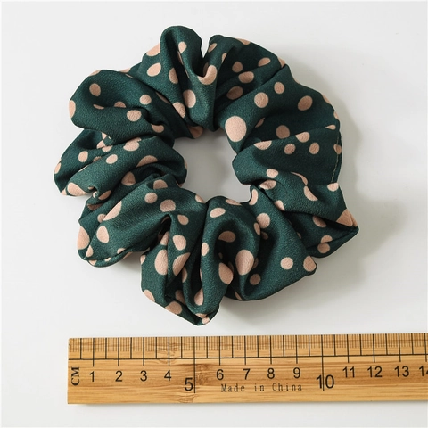 Elastici per Capelli alla Moda a Pois e Floreali per Donna Grandi Fasce per Capelli in Tessuto Scrunchies Vintage Plissettati