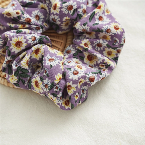 Elastico per Capelli Floreale Viola Tessuto Anello Elastico Semplice Motivo a Margherita Porta Coda di Cavallo Accessori Donna