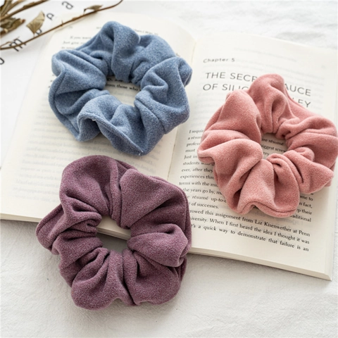 Minimalist Solid Color Fabric Scrunchies High Elastic Hair Ties For Women Daily Commuting Hair Accessories
