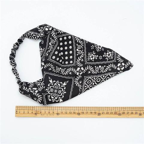 Fascia Bandana a Triangolo Vintage Boho Paisley per Donna Stampa Margherita Elastica Accessorio per Capelli Boho