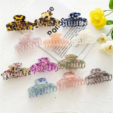 Leopard Print Acetate Hair Claw Clip Large Marble Pattern Shark Clip For Women Hair Styling Accessories Fashion Headwear
