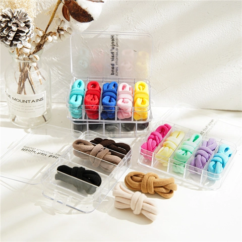 High Elastic Seamless Hair Ties Assorted Candy Color Solid Hair Bands Basic Scrunchies For Women Girls Boxed Accessories