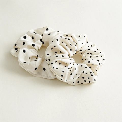 Elegante Scrunchie a Pois in Raso Elastico per Capelli Minimalista Supporto per Coda di Cavallo Anello per Capelli Donna Accessori