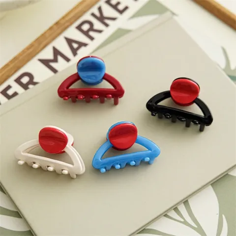 Vintage Süße Farbblock Haarklammern Für Damen Kleine Acryl Kontrastfarbe Geometrische Haargreifer Styling Schmuck