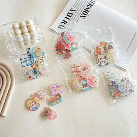 Sweet Cartoon Bear Rabbit Acrylic Hair Clips Set Cute Fruit Dessert Duckbill Clips Girls Women Hair Accessories