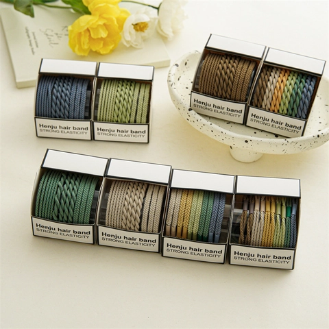 Women High Elasticity Nylon Braided Hair Ties Minimalist Morandi Color Durable Seamless Ponytail Holder Hair Ring Accessories