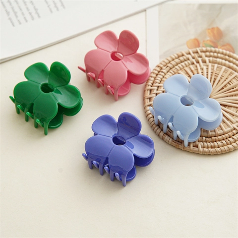 Sweet Summer Acetate Flower Hair Claw Clip For Women Korean Style Floral Hair Grip Matte Glossy Acid Plate Hair Accessories
