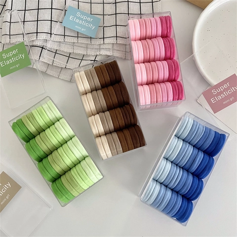 Nylon High Elastic Hair Ties Gradient Colors Towel Loop Hair Rings Seamless Soft Scrunchies Fashion Hair Accessories For Women Girls