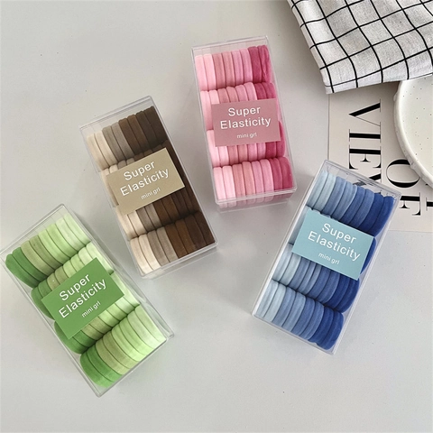 Nylon High Elastic Hair Ties Gradient Colors Towel Loop Hair Rings Seamless Soft Scrunchies Fashion Hair Accessories For Women Girls