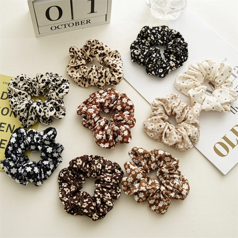 Elastico per Capelli in Tessuto Floreale Retrò Dolce Pieghe Elastico per Capelli Alta Elasticità Tessuto Per Donna Ragazze Quotidiano Accessori