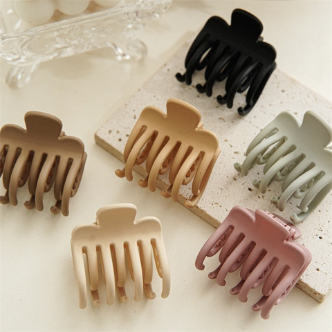 Matte Small Hair Claw Clip For High Ponytail Fixation Elegant Nonslip Shark Clip For Women Girls Hair Accessories