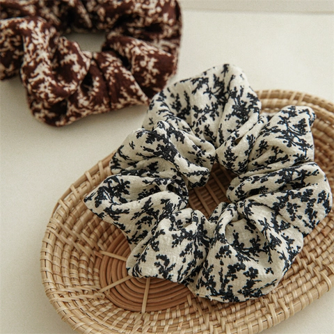 Scrunchies in Tessuto Floreale Vintage Elastici per Capelli Donna Ragazza Accessori per Capelli Quotidiani Stampa Botanica