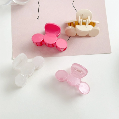 Damen Süß Mini Rund Haarkralle Kunststoff Transparent Gelee Farbe Blasen-Design Kleine Haarnadeln Haar Styling Zubehör