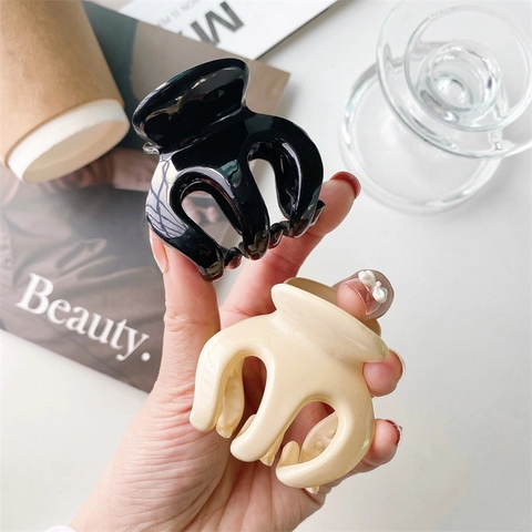 Minimalist Plastic Hair Claw Clip For Women High Horsetail Shark Clip Small Daily Hair Styling Accessory Solid Color Headwear