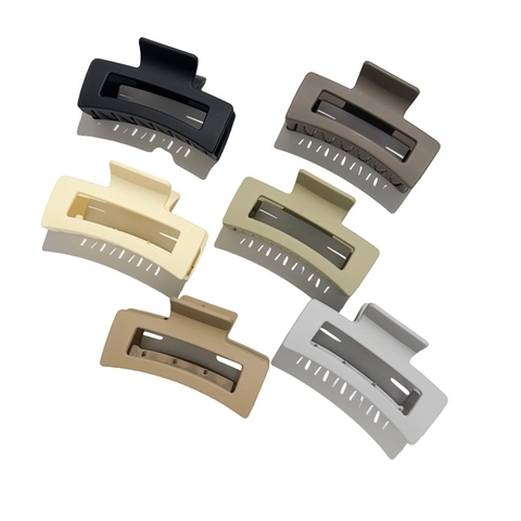 Oversized Square Matte Hair Claw Clip For Women Thick Hair Non Slip Rectangular Solid Color Shark Clip Hair Accessory