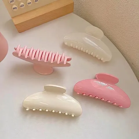 Large Polystyrene Hair Claw Clip For Women Elegant Glossy Shark Clip Strong Hold Hair Catch For Thick Hair Accessory