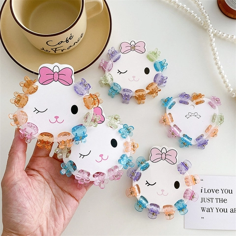 Mini Haarklammern Bunt Glitzer Harz Blume Hase Bär Stern Form Winzige Haarnadeln Kinder Mädchen Haarschmuck