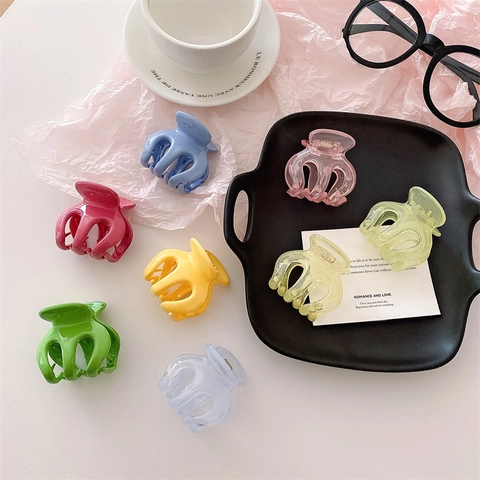 Sommer Transparente Kürbisform Hoher Pferdeschwanz Haarklammer Süßigkeiten Farbe Oktopus Kleine Haarspange Für Damen Haarschmuck