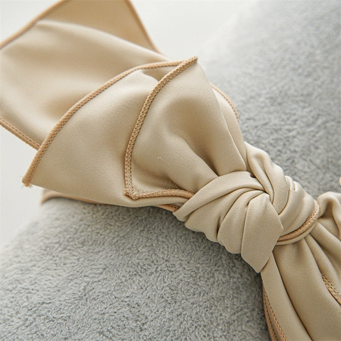 Elegant Satin Big Bow Headband For Women French Vintage Large Fabric Headband Solid Color Wide Headband Hair Accessories