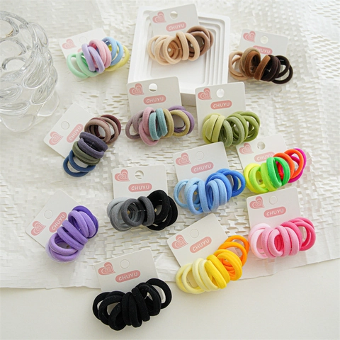 Elastici per Capelli Senza Cuciture ad Alta Elasticità per Donna Bambini Elastici in Tessuto Tinta Unita Macaron Accessori per Capelli