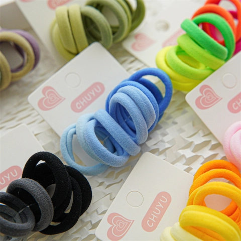 Elastici per Capelli Senza Cuciture ad Alta Elasticità per Donna Bambini Elastici in Tessuto Tinta Unita Macaron Accessori per Capelli