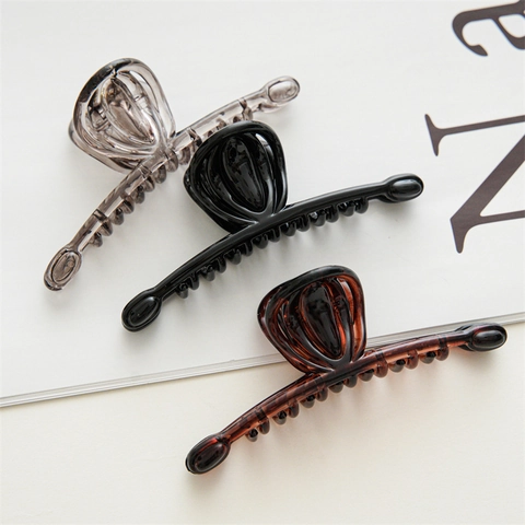 Pinza para el Cabello Grande Vintage Elegante Pinza de Resina Plástica Antideslizante para Cabello Grueso Accesorios para el Peinado Mujer