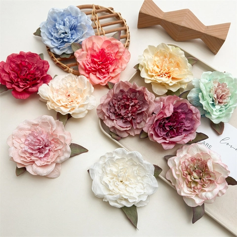 Elegante Molletta per Capelli a Forma di Peonia per Donna Fatta a Mano Clip a Becco d'Anatra Floreale Accessori per Capelli