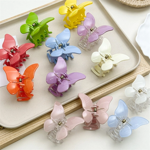 Pinza per Capelli a Farfalla Dolce Donna Pinza a Squalo in Plastica Traslucida Elegante Accessori per Capelli 2024 Nuova