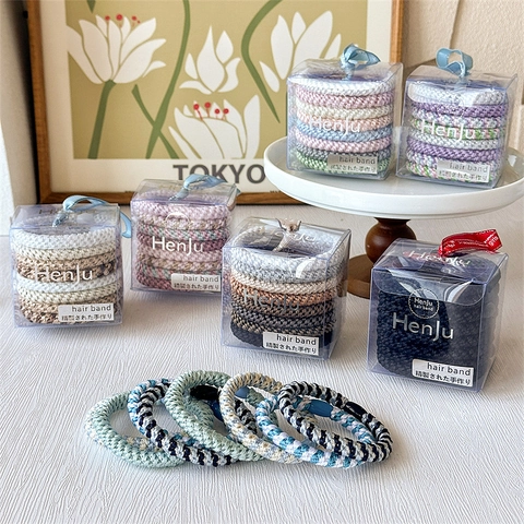 Braided Hair Ties Assorted Colors Elastic Spiral Texture Headbands For Women Girls Daily Styling Fresh Literary Accessories