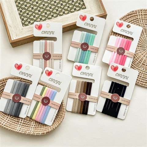 Juego de Gomas de Pelo de Tela Sin Costuras de Alta Elasticidad para Mujeres Niñas Scrunchies Simples de Color Sólido Accesorios de Cabello Morandi