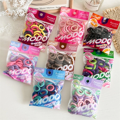 Handmade Kids Candy Color Seamless Elastic Hair Ties High Stretch Baby Fabric Small Scrunchies For Toddlers Girls Hair Accessories