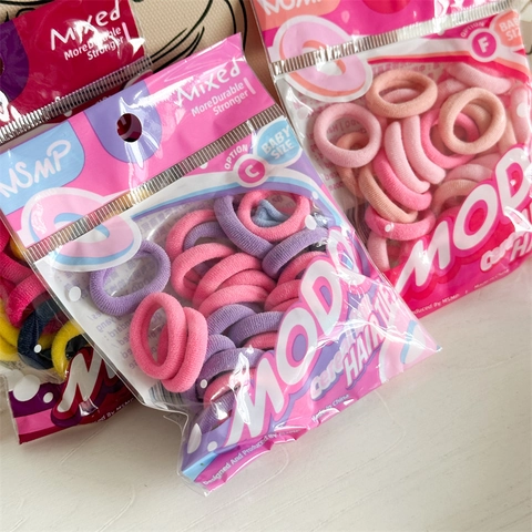 Handmade Kids Candy Color Seamless Elastic Hair Ties High Stretch Baby Fabric Small Scrunchies For Toddlers Girls Hair Accessories
