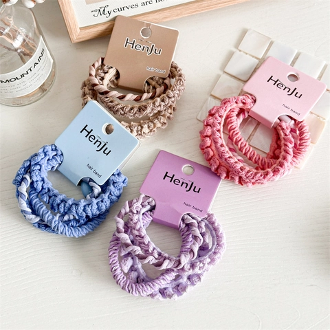 Coleteros de Punto de Alta Elasticidad Minimalistas de Tela Suave Colores Morandi Soporte para Coleta Accesorios para el Cabello