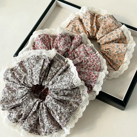 Große Blumen Haargummis Mit Spitzenkante Vintage Landhaus Baumwollmischung Haarschmuck Für Damen Tägliche Accessoires