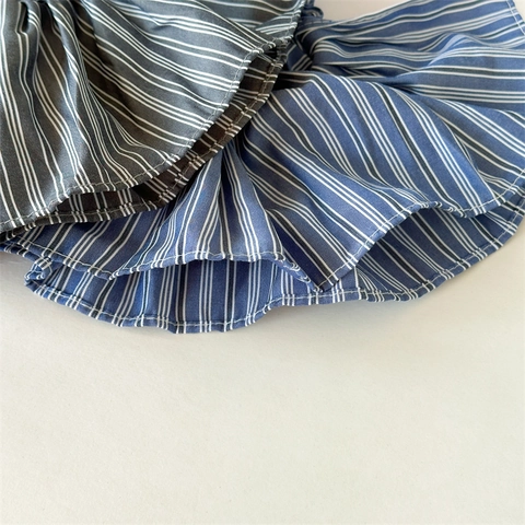 Oversized Striped Scrunchie With Ruffle Skirt Design Large Fabric Hair Tie Elegant Fashion Scrunchie Hair Accessories For Women