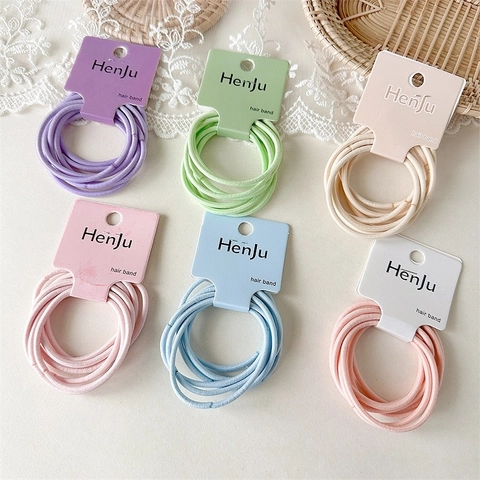 Gomas de Pelo de Poliéster y Caucho de Alta Elasticidad Minimalista Color Sólido Sin Costuras Duraderas para Mujeres Niñas Accesorio Diario