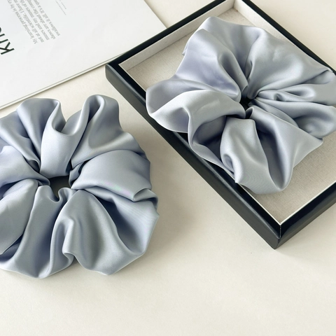 Coletero De Satén Extragrande Color Sólido Goma Del Pelo Alta Elasticidad Estilo Coreano Elegantes Accesorios Para El Cabello Mujer Niñas