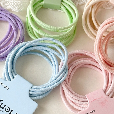 Gomas de Pelo de Poliéster y Caucho de Alta Elasticidad Minimalista Color Sólido Sin Costuras Duraderas para Mujeres Niñas Accesorio Diario