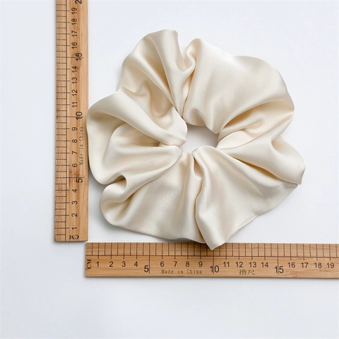 Large Satin Hair Scrunchies For Women Elegant Oversized Elastic Hair Ties Silky Solid Color Hair Bands Ponytail Holder