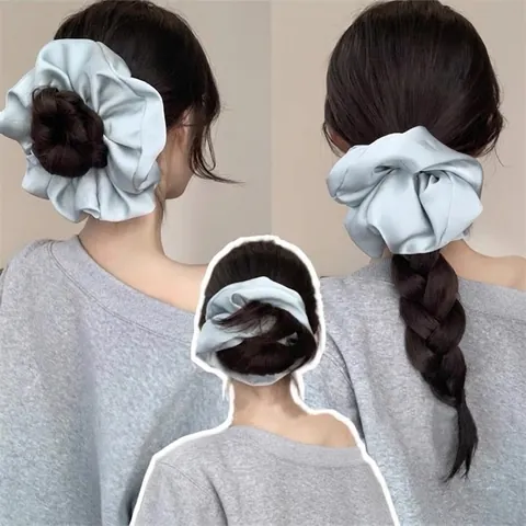 Coletero De Satén Extragrande Color Sólido Goma Del Pelo Alta Elasticidad Estilo Coreano Elegantes Accesorios Para El Cabello Mujer Niñas