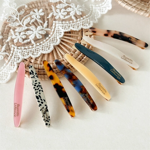 Barrette Capelli in Lega di Acetato Vintage Francese Minimalista Tartarugato Pince Per Frangia Donna Accessori Per Acconciature